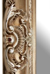 Orsina Stately Design Champagne Finish Square Ornate Wall Mirror, Elegant Slim Mirror, Versatile Hallway Mirror in Gold - thumbnail 4