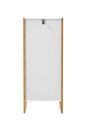 Living and Home Single-door Bathroom Storage Cabinet with Bamboo Base in White - thumbnail 4