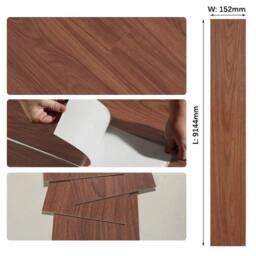 Gr8 Home 5m² Floor Planks Tiles Self Adhesive PVC Flooring Dark Brown M15 - thumbnail 3