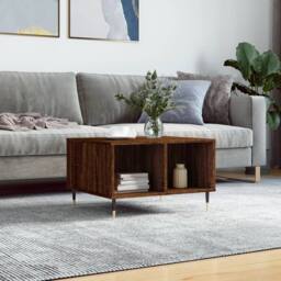 Berkfield Home Coffee Table Brown Oak 60x50x36.5 cm Engineered Wood - thumbnail 2