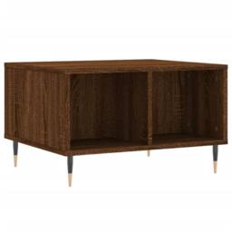 Berkfield Home Coffee Table Brown Oak 60x50x36.5 cm Engineered Wood - thumbnail 1