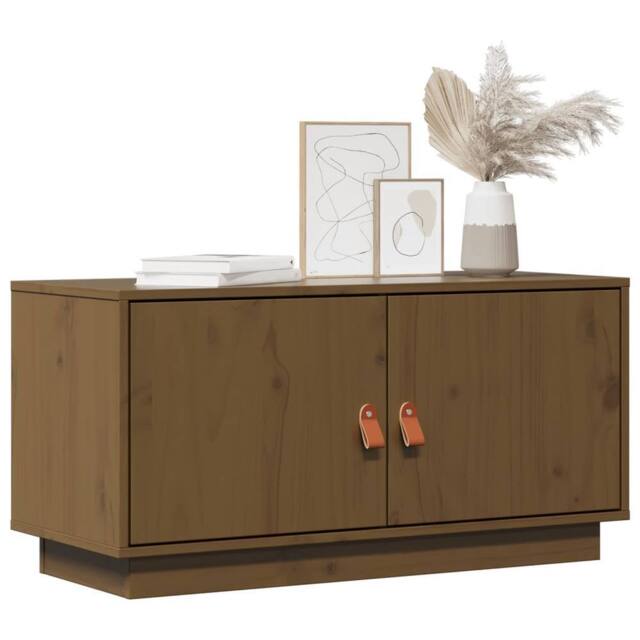 Berkfield Home TV Cabinet Honey Brown 80x34x40 cm Solid Wood Pine - Size: 80 x 34 x 40 cm - image 1