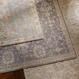 Livabliss Avant Garde - Vintage Beige Blue Brown Traditional Boho Fringe Living Rug in Charcoal - Size: 150 cm x 230 cm - thumbnail 7