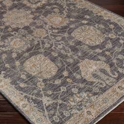 Livabliss Avant Garde - Vintage Beige Blue Brown Traditional Boho Fringe Living Rug in Charcoal - Size: 150 cm x 230 cm - thumbnail 6