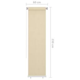 Berkfield Home Outdoor Roller Blind Cream 60x230 cm HDPE - thumbnail 6