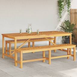 Berkfield Home 3 Piece Garden Dining Set, Solid Wood Acacia in Brown - thumbnail 4