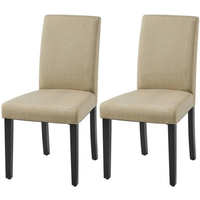 EONLION Khaki Fabric Upholstered Dining Chairs Modern Bedroom Chairs - image 1