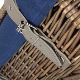 Red Hamper Wicker Antique Wash Cotton Lining 35cm Empty Hamper Basket in Blue - thumbnail 5