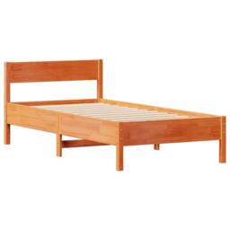 Berkfield Home Bed Frame without Mattress Wax Brown 75x190 cm Small Single Solid Wood Pine - thumbnail 5