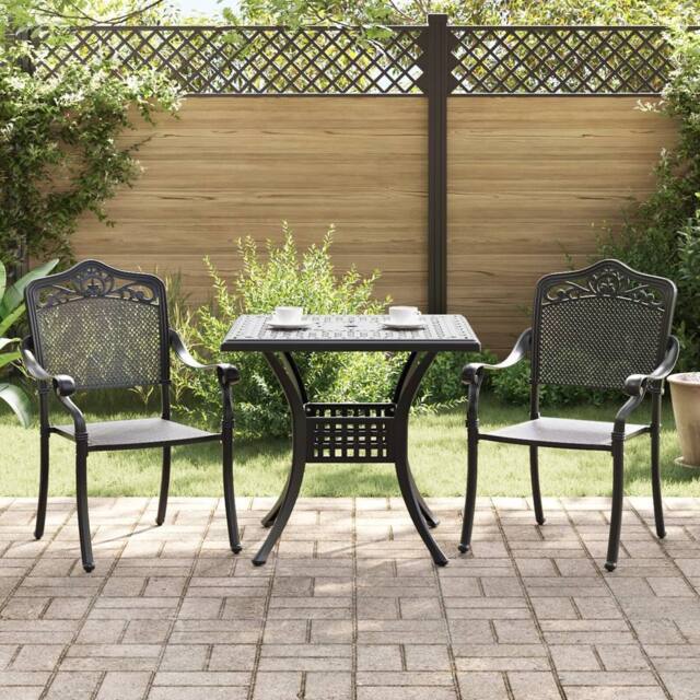 Berkfield Home 3-Piece Garden Bistro Set - Black Cast Aluminum - image 1