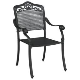 Berkfield Home 3-Piece Garden Bistro Set - Black Cast Aluminum - thumbnail 4