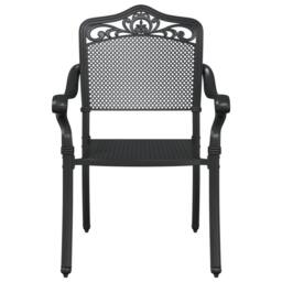 Berkfield Home 3-Piece Garden Bistro Set - Black Cast Aluminum - thumbnail 7