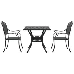 Berkfield Home 3-Piece Garden Bistro Set - Black Cast Aluminum - thumbnail 6