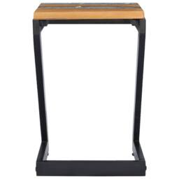 Berkfield Home Durable Coffee Table 30x30x50 cm Solid Teak Wood & Polyresin - Size: 30 x 30 x 50 cm - thumbnail 1