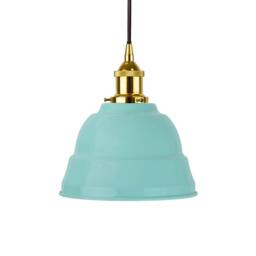 SE Home Duck Egg Blue Lincoln Pendant Light - Gold - Black Round - thumbnail 1