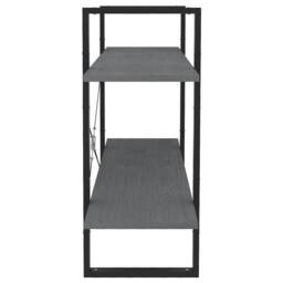 Berkfield Home Decorative 2-Tier Book Cabinet Grey 100x30x70 cm Solid Pine Wood - Size: 100 x 30 x 70 cm - thumbnail 6