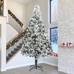 Berkfield Home Artificial Pre-lit Christmas Tree with Ball Set Green 400 cm - thumbnail 1