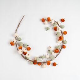 Scottish Everlastings Ltd 150cm Velvet Pumpkin Garland - orange-mint-cream in Orange - thumbnail 3