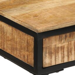 Berkfield Home Dressing Table 100x40x75/120 cm Solid Wood Rough Mango in Brown - thumbnail 8