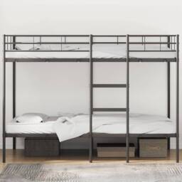 Berkfield Home Bunk Bed without Mattress Black 100x200 cm Steel - thumbnail 3
