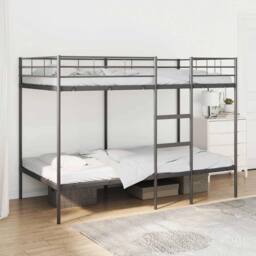Berkfield Home Bunk Bed without Mattress Black 100x200 cm Steel - thumbnail 1