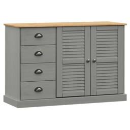 Berkfield Home Sideboard with Drawers VIGO 113x40x75 cm Grey Solid Wood Pine - Size: 113 x 40 x 75 cm - thumbnail 3