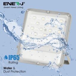 ENER-J 50W LED Solar Floodlight 1100 Lumens Black 5V in White - Size: 25 cm diameter x 19 cm high - thumbnail 5