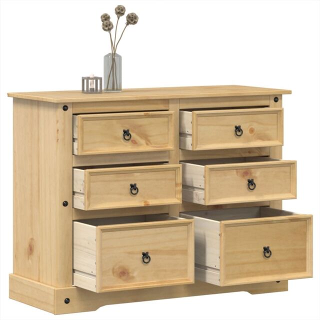 Berkfield Home Chest of Drawers Corona 120x48x91 cm Solid Wood Pine in Brown - Size: 120 x 48 x 91 cm - image 1