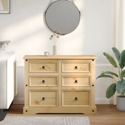 Berkfield Home Chest of Drawers Corona 120x48x91 cm Solid Wood Pine in Brown - Size: 120 x 48 x 91 cm - thumbnail 3