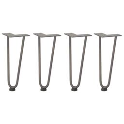 Berkfield Home Hairpin Table Legs 4 pcs Natural Steel 30 cm Solid Steel in Brown - thumbnail 2