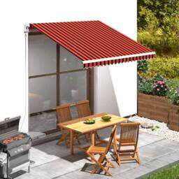 Berkfield Home Awning Top Sunshade Canvas Orange & Brown 300x250 cm - thumbnail 2