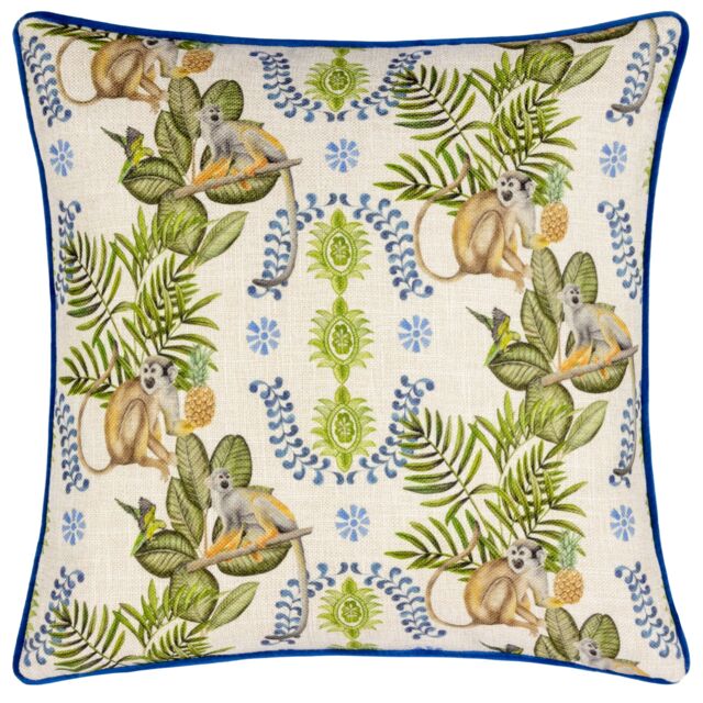 Wylder Tropics Valera Lagos Monkey Tropical Cushion - Size: 43 cm x 43 cm - image 1