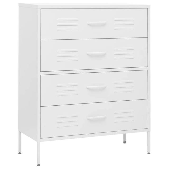 Berkfield Home Chest of Drawers White 80x35x101.5 cm Steel - image 1