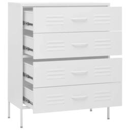 Berkfield Home Chest of Drawers White 80x35x101.5 cm Steel - thumbnail 6