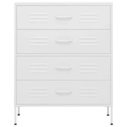 Berkfield Home Chest of Drawers White 80x35x101.5 cm Steel - thumbnail 3