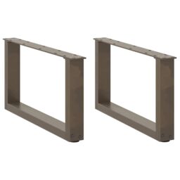Berkfield Home Coffee Table Legs U-Shaped 2 pcs Natural Steel 70x(30-31) cm Steel in Brown - thumbnail 1