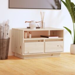 Berkfield Home TV Cabinet 60x35x37 cm Solid Wood Pine in Brown - Size: 60 x 35 x 37 cm - thumbnail 1