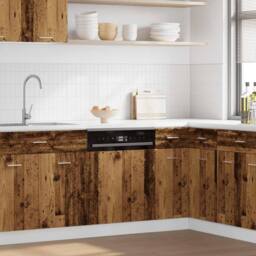Berkfield Home Durable Dishwasher Panel Lyon Old Wood 60x1.5x67 cm Engineered Wood in Brown - thumbnail 2