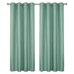 "HOME LUXE INTERIOR Moss Green Faux Silk Fully Lined Eyelet Curtains - 1 Pair, 66"" x 54"" - Size: 167 cm width x 137 cm drop"