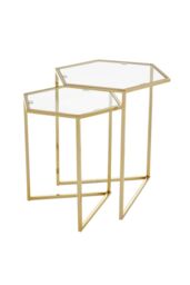 Orsina Herber Set Of 2 Gold Finish Tables