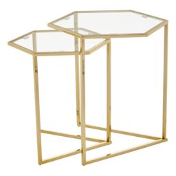 Orsina Herber Set Of 2 Gold Finish Tables - thumbnail 2