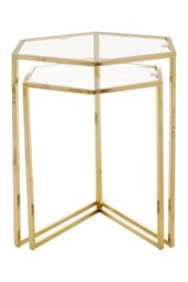 Orsina Herber Set Of 2 Gold Finish Tables - thumbnail 3