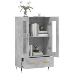Berkfield Home Highboard Concrete Grey 69.5x31x115 cm Engineered Wood - thumbnail 4