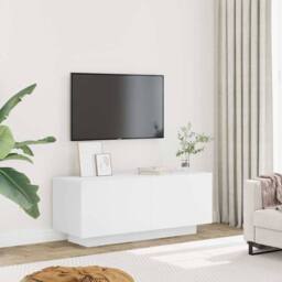Berkfield Home TV Cabinet White 100x35x40 cm Engineered Wood - Size: 100 x 35 x 40 cm - thumbnail 2
