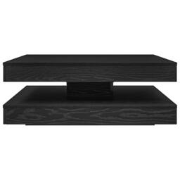 Berkfield Home Coffee Table 360-Degree Rotatable Black Oak 90x90x34.5 cm - thumbnail 5