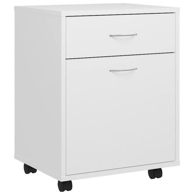 Berkfield Home Rolling Cabinet White 45x38x54 cm Engineered Wood - Size: 45 x 38 x 54 cm - image 1