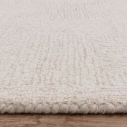 The Rug Shop UK Cream Handmade Modern Abstract Polyester Easy To Clean White Area Rug - Size: 160 cm x 230 cm - thumbnail 8