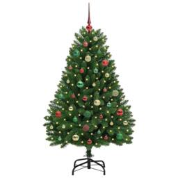 Berkfield Home Elegant Artificial Christmas Tree with Stand Green 150 cm PVC and - thumbnail 1