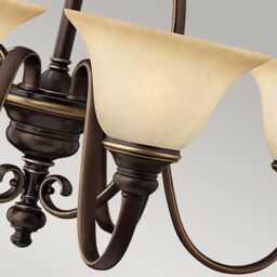Netlighting Cello 6 Light Multi Arm Chandelier Antique Bronze Finish E27 in Brown - thumbnail 4