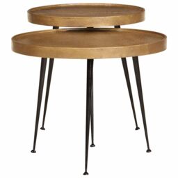 Berkfield Home Coffee Table¬†2 pcs Golden Engineered Wood in Gold - thumbnail 2
